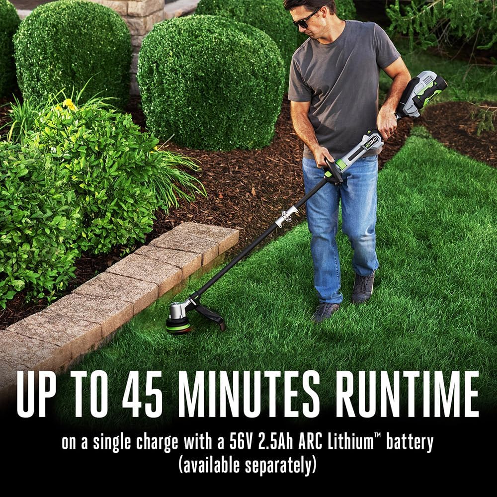 EGO POWER+ String Trimmer, Battery Powered, 16' Trimmer for Weeds and Grass with POWERLOAD, Telescopic Carbon Fiber Shaft, Battery and Charger Not Included - ST1610T