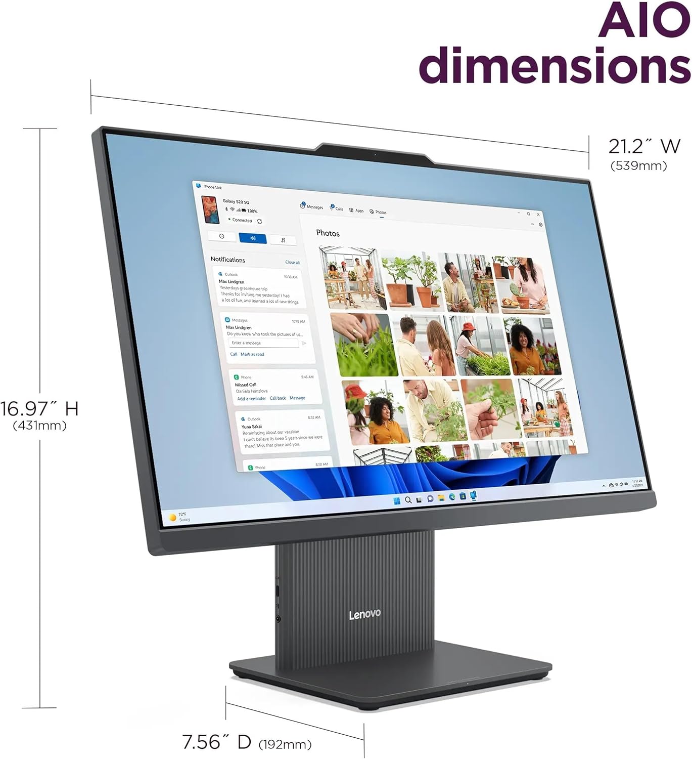 Lenovo ThinkCentre All-in-One Desktop Computer, 24' FHD IPS Display, 10-core Intel Core i7-13620H Processor, 32GB DDR5, 1TB SSD, Wi-Fi 6, USB-C, HDMI in&Out, Wired KB&Mouse, Windows 11 Pro