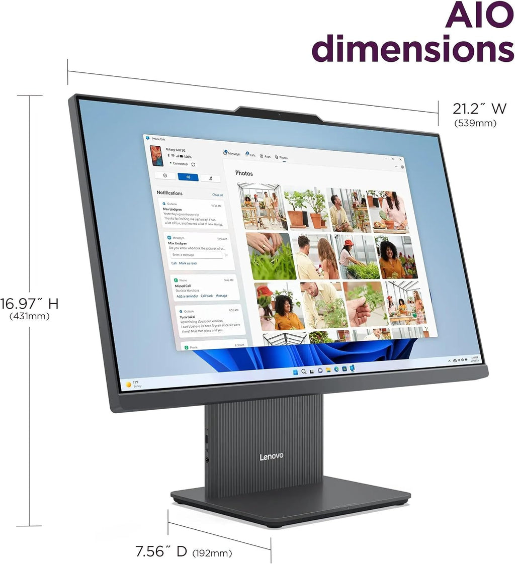 Lenovo ThinkCentre All-in-One Desktop Computer, 24' FHD IPS Display, 10-core Intel Core i7-13620H Processor, 16GB DDR5, 1TB SSD, Wi-Fi 6, USB-C, HDMI in&Out, Wired KB&Mouse, Windows 11 Pro