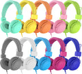 AILIHEN Classroom Headphones Kids 20-Pack for School Student K-5, On-Ear Premium Bulk Wired Headset with Mic, 85dB Volume Limited & SharePort, 3.5mm Jack for Chromebook, Computer, Laptop (Multicolor)