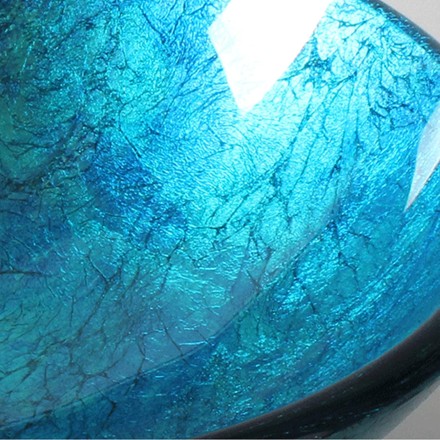 Bathroom Tempered Glass Vessel Sink, Bathroom Vanity Round Bowl, Bathroom Above Counter Vessel Sink,Gold Silver(Blue)
