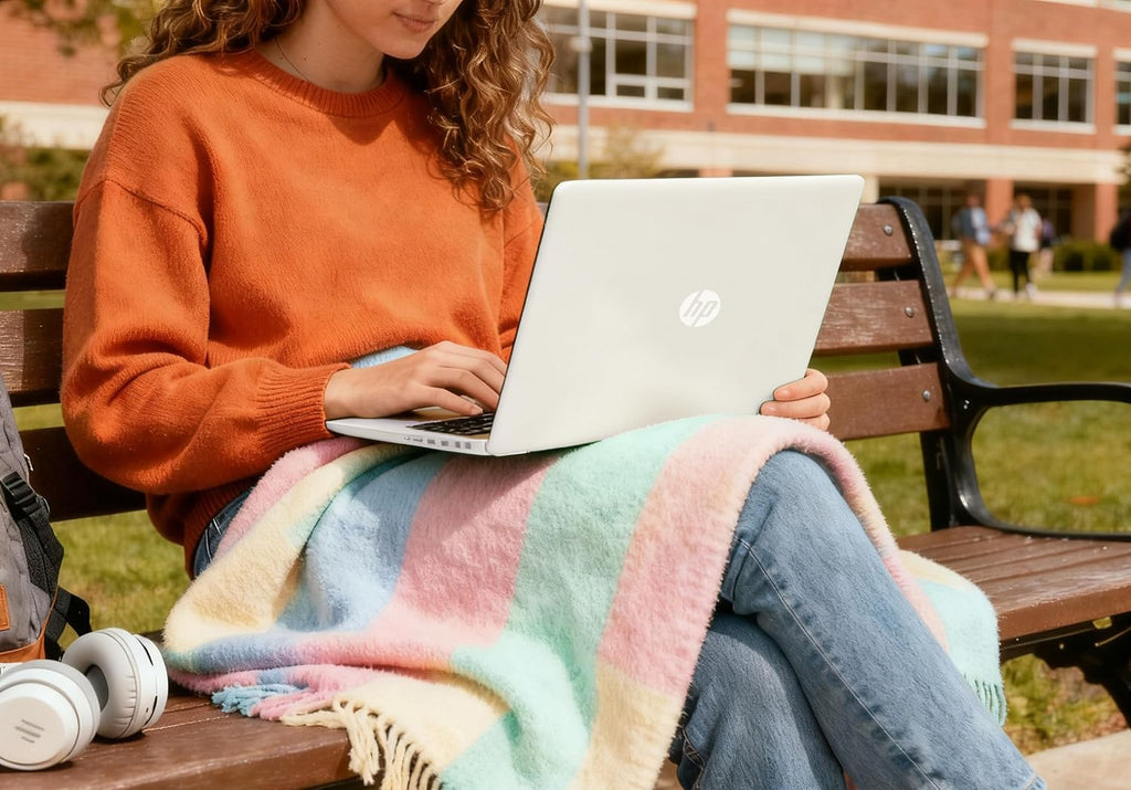 HP 14' Laptop, Intel Dual-Core CPU, 32GB RAM, 512GB SSD, Soft White Finish, HD Display, Windows 11, Microsoft 365 Web Apps with 1TB OneDrive
