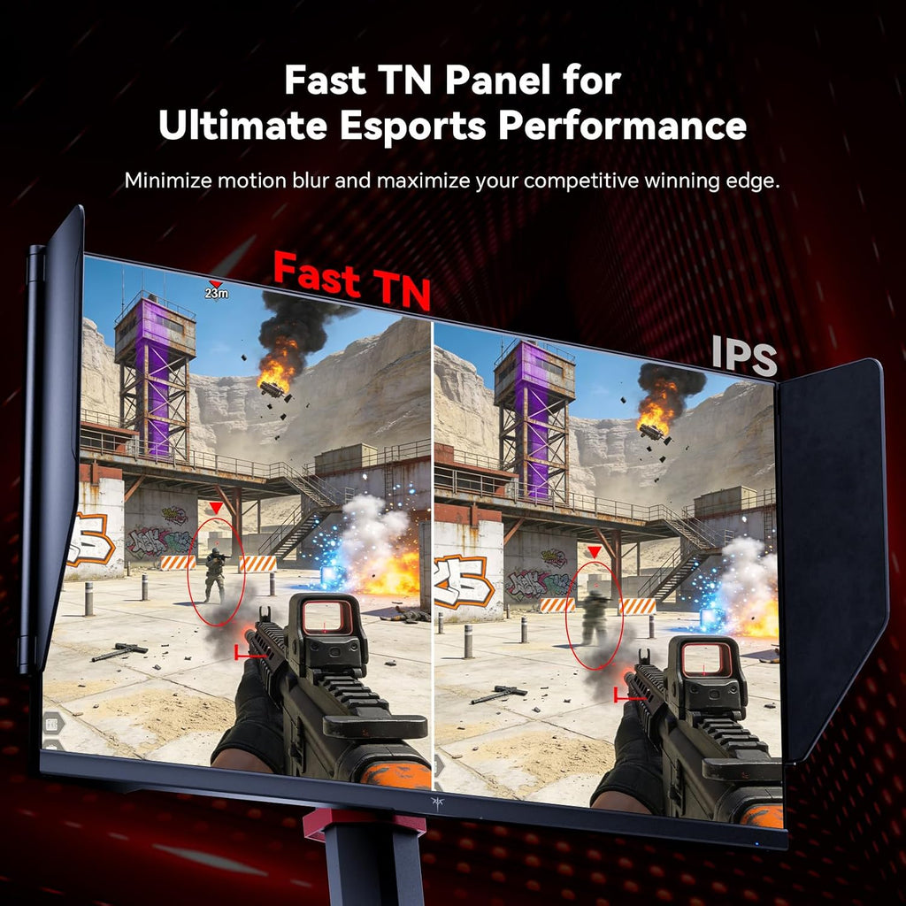 KTC 25M1 400Hz Gaming Monitor 240Hz, FHD 24.1 inch Fast TN Monitor with Shielding Hood, 0.5ms GTG, Adaptive Sync, VESA Support, Height Pivot Swivel Tilt Adjustable