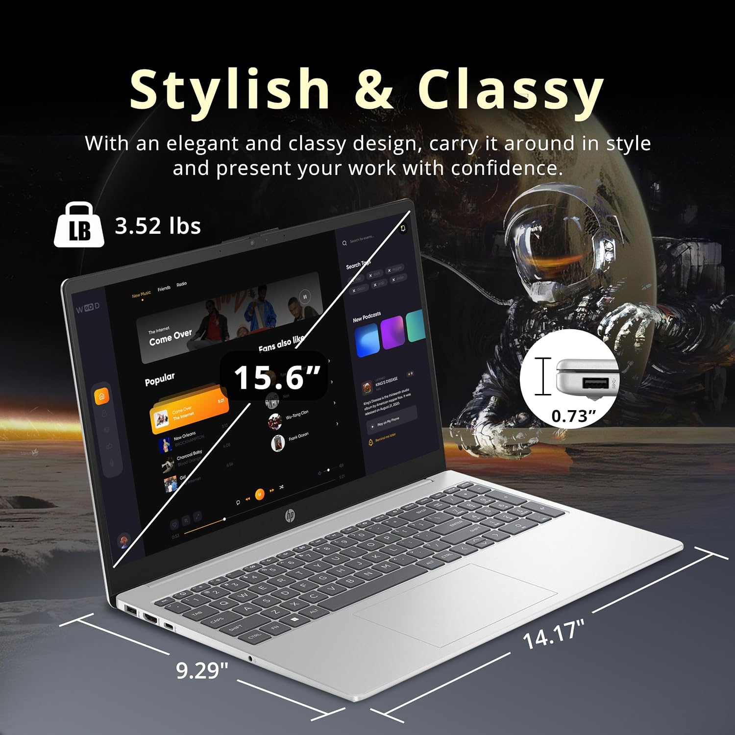 HP Pavilion 15.6' FHD IPS Anti-Glare Laptop, Intel i5-1235U, 8GB RAM, 416GB Storage(256GB SSD + 160GB Docking Station Set), Iris Xe Graphics, Num Pad, HD Webcam, Wi-Fi 6, Windows 11 Pro, Silver