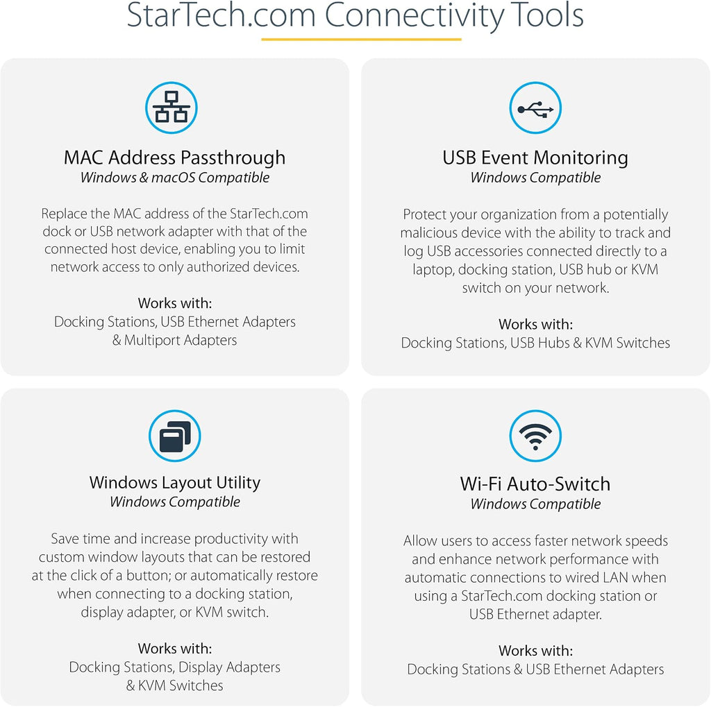StarTech.com USB-C Quad Monitor Docking Station for MacBook Pro/Air M1 M2 M3 M4 & Windows, Universal 4K 60Hz HDMI DP Dock, Thunderbolt Compatible, 100W Laptop Charging