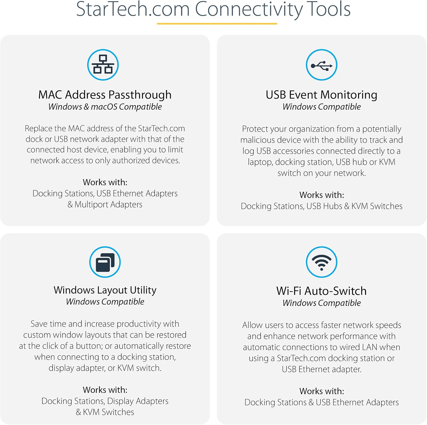 StarTech.com USB-C Quad Monitor Docking Station for MacBook Pro/Air M1 M2 M3 M4 & Windows, Universal 4K 60Hz HDMI DP Dock, Thunderbolt Compatible, 100W Laptop Charging