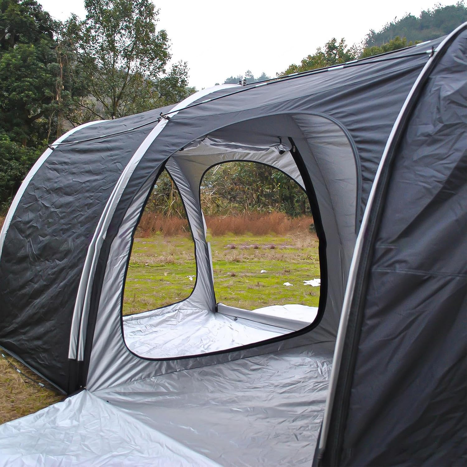 Bike Cover Bicycle Tent Can Be Spliced Outside Storage Sheds with Double Doors for 2-5 Bikes Lawn Mower Storage,Black(Black)