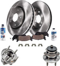 Detroit Axle - Rear Disc Brake Rotors and Ceramic Brake Pads Wheel Hub & Bearings Replacement for 2007-2008 Ford Edge Lincoln MKX - 8pc Set