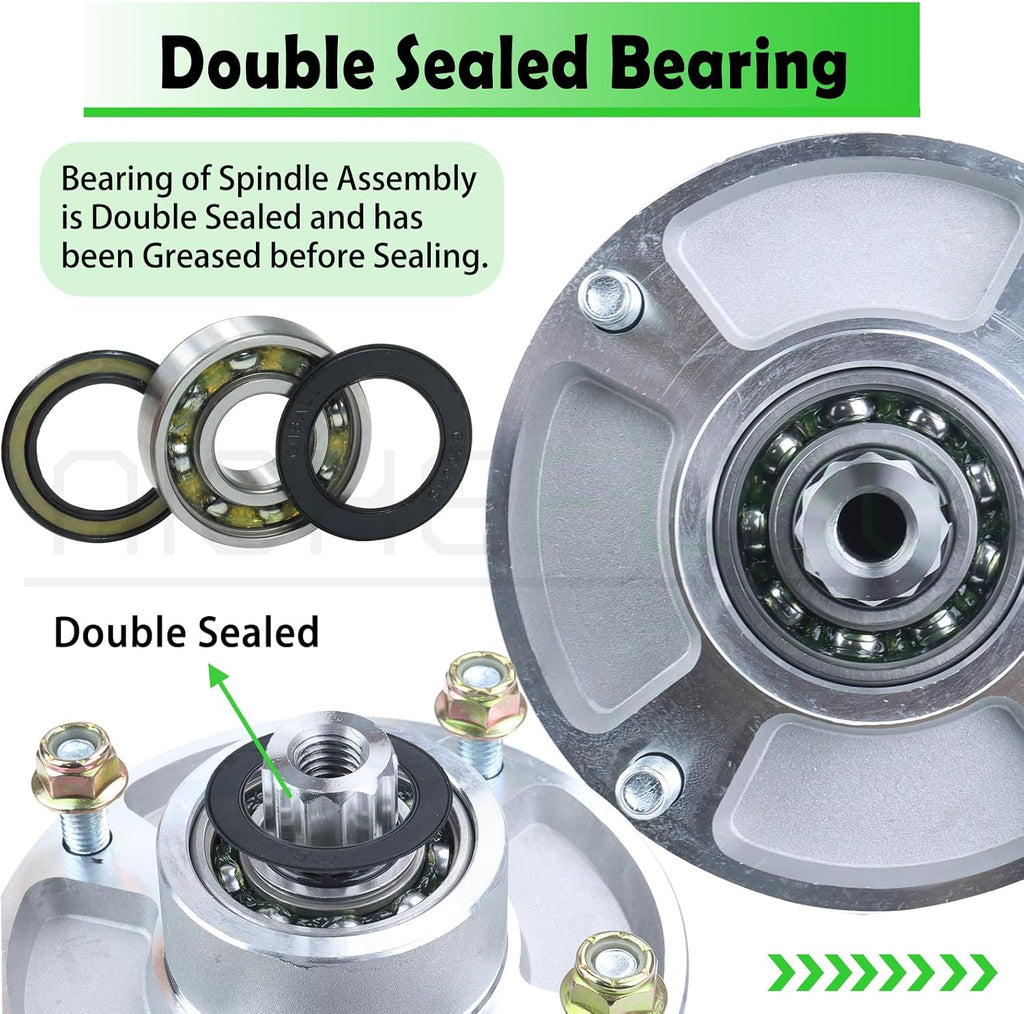 3 Pack 601804 Spindle Assembly with 604704 Spindle Pulley 604711 Belt (5/8x154) Replaces 607418 Spindle Assembly for Huster Raptor SD 60, Raptor 60, SD 60, Hustler XD 60, 932541 Decks