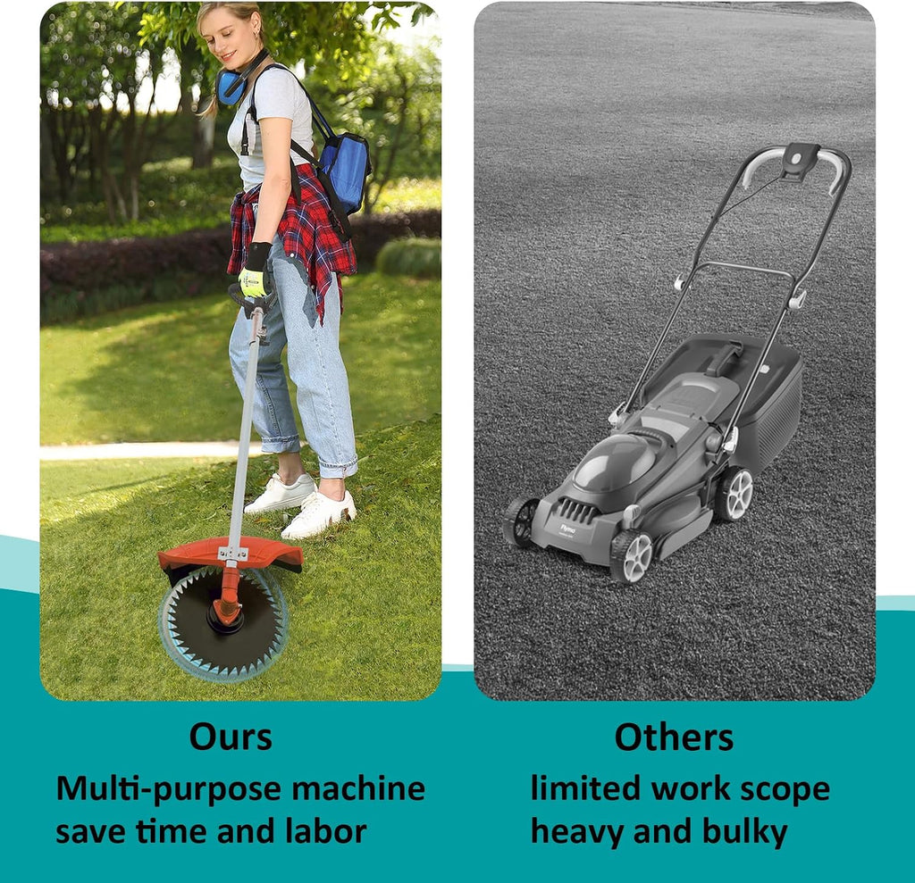 52cc Gas Weed Wacke, 6 in 1 Weed Eater 2-Stroke String Trimmer Brush Cutter Gas Grass Trimmer Lawn Mower Grass Cutter