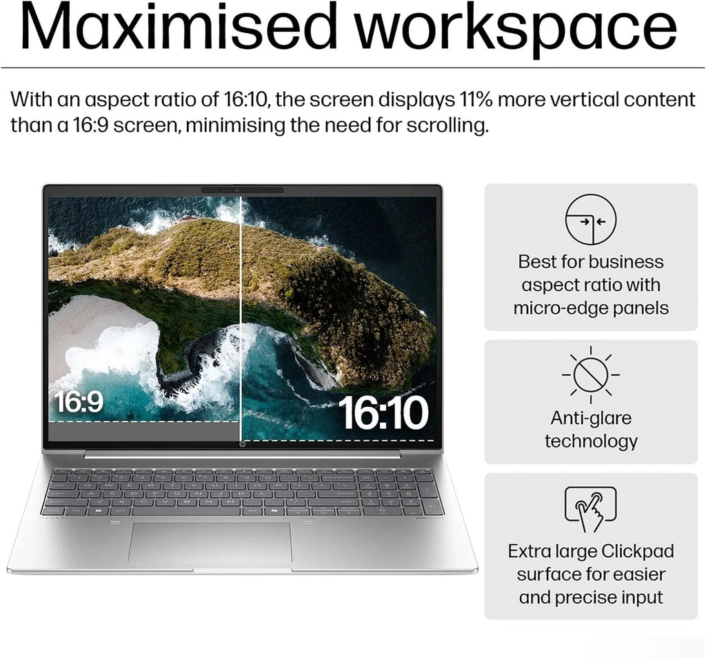 HP ProBook 460 G11 Business AI PC Laptop (16' FHD+ Anti-Glare, Intel 12-Core Ultra 7 155U, 16GB DDR5, 512GB SSD), HP Wolf Security, Backlit Numeric KB, Fingerprint, 1080p Webcam, Ethernet, Win 11 Pro