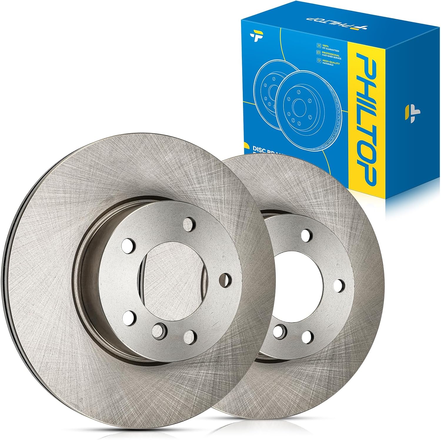 PHILTOP 12.28 inch（312 mm） Front Vented Disc Brake Rotors Compatible with BMW 230i 2017-2021, 2-PC Set replace # 34390