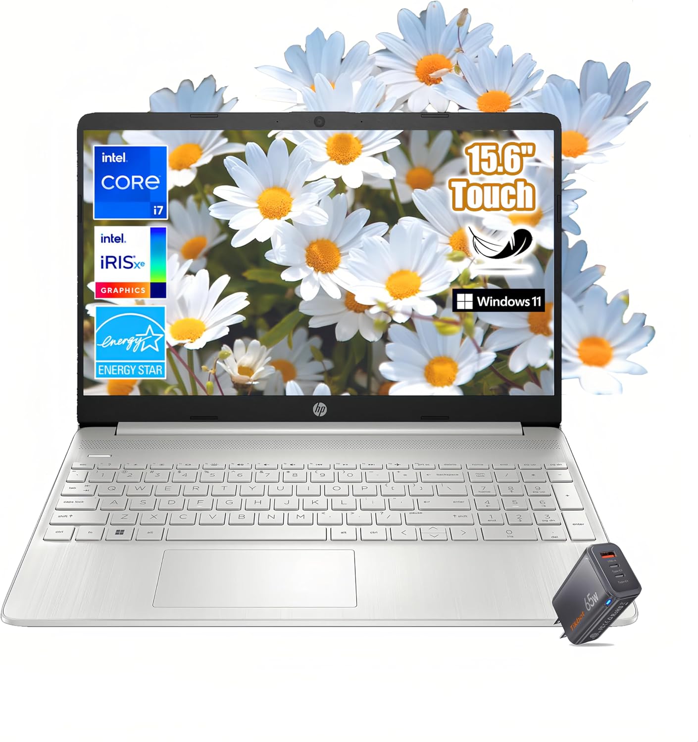 HP 15.6' Full HD Touchscreen Laptop | Intel i7-1255U (Beats i9-8950HK) | 32GB RAM | 1TB SSD | Intel Iris Xe Graphics | Win 11 | Fast Charge | EPEAT Silver | W/Charger