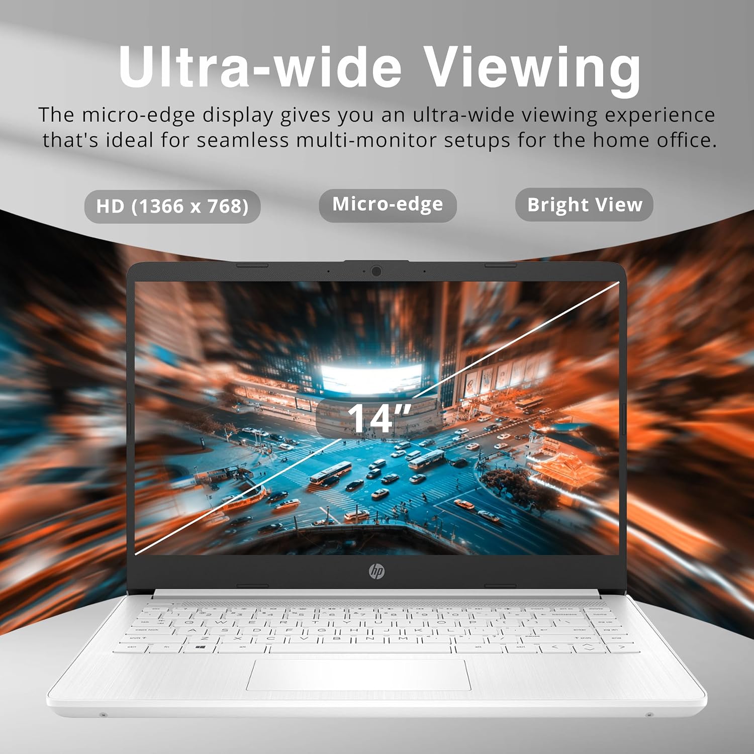 HP Stream 14' HD Business Laptop, Intel Celeron N4120, 4GB RAM, 1TB Storage (64GB eMMC + 1TB Docking Station Set), Intel UHD Graphics, 720p Camera, Wi-Fi, 1 Year Office 365, Win 11 Home, White