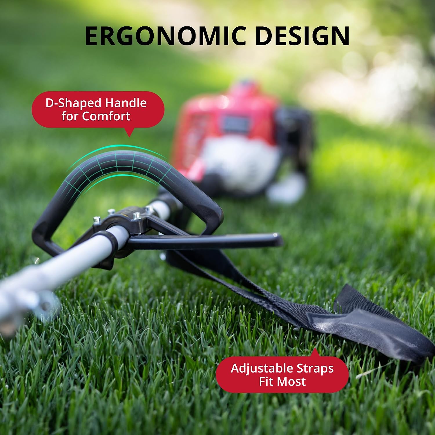 AMERISUN 3in1 Gas Brush Cutter & String Trimmer&Edger, 26cc 2-Cycle Weed Wacker with 16' Cutting Path & 10' Metal Blade, Gas Powered Grass Trimmer for Thick Brush, Overgrown Weeds & Lawn Maintenance