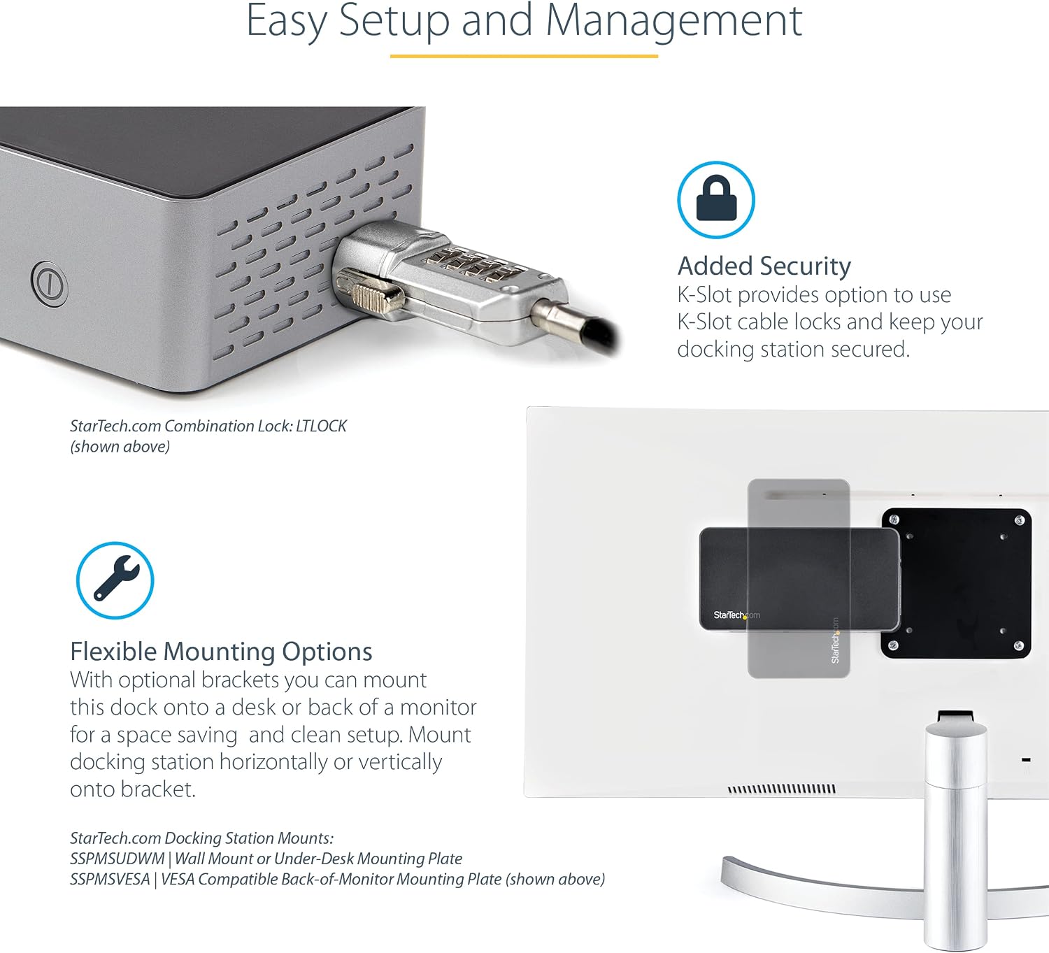 StarTech.com USB-C Quad Monitor Docking Station for MacBook Pro/Air M1 M2 M3 M4 & Windows, Universal 4K 60Hz HDMI DP Dock, Thunderbolt Compatible, 100W Laptop Charging