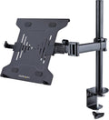 StarTech.com Laptop Desk Mount, VESA Monitor Mount for Displays up to 34' 17.6lb/8kg or Laptops up to 9.9lb (4.5kg), Articulating Arm Tray with Clamp or Grommet Base