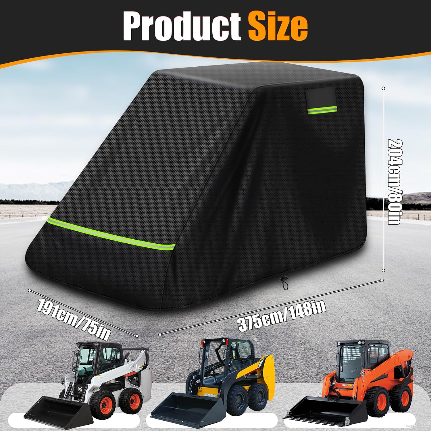 Skid Steer Loader Cover, Suitable for Bobcat Z2/650, Kubota SSV/SVL65/75, 600D Oxford Cloth Loader Cover, Waterproof, Windproof, UV Resistant