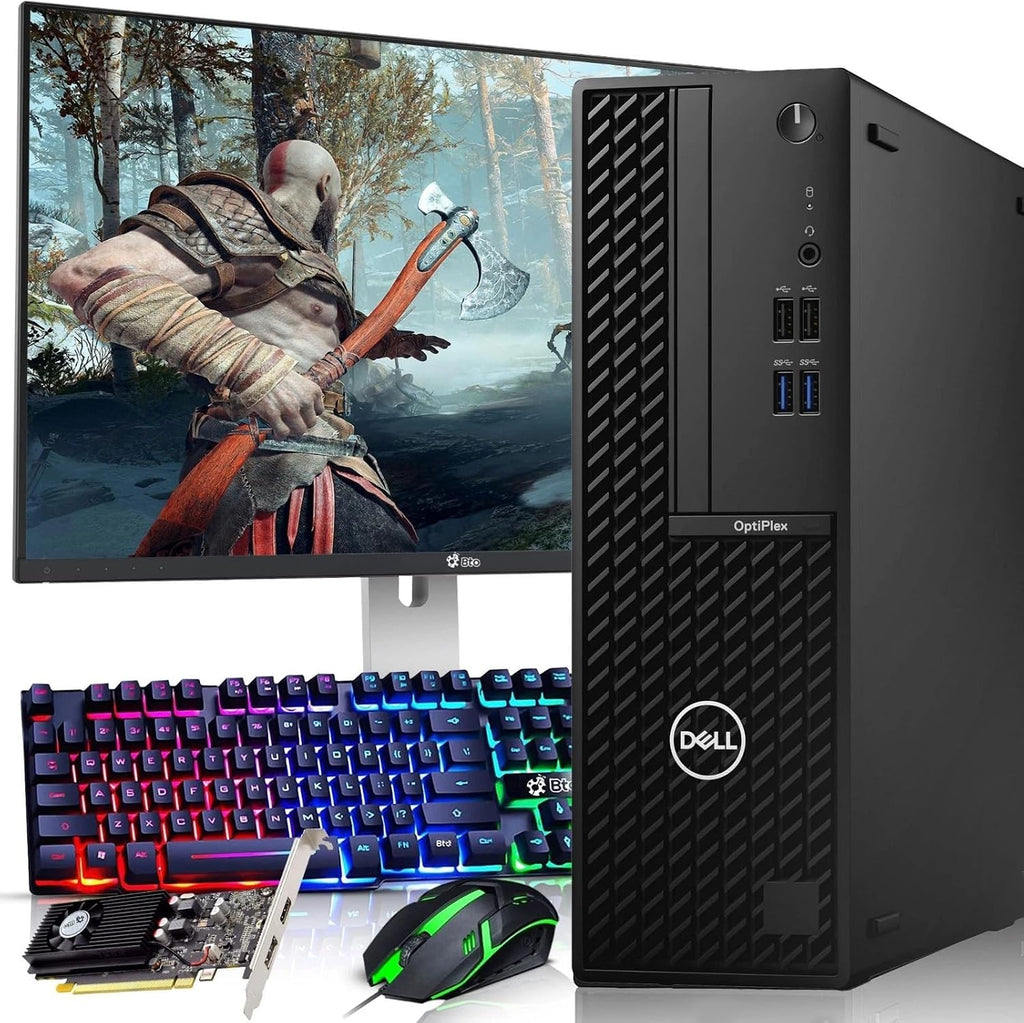 Dell OptiPlex Gaming Desktop PC SFF | Intel Core i5-10500 | 16GB RAM | 256GB SSD | 1TB HDD | 22' Monitor | GeForce GT 1030 | WiFi | RGB Keyboard and Mouse | Gaming Computer | Windows 11 Pro (Renewed)