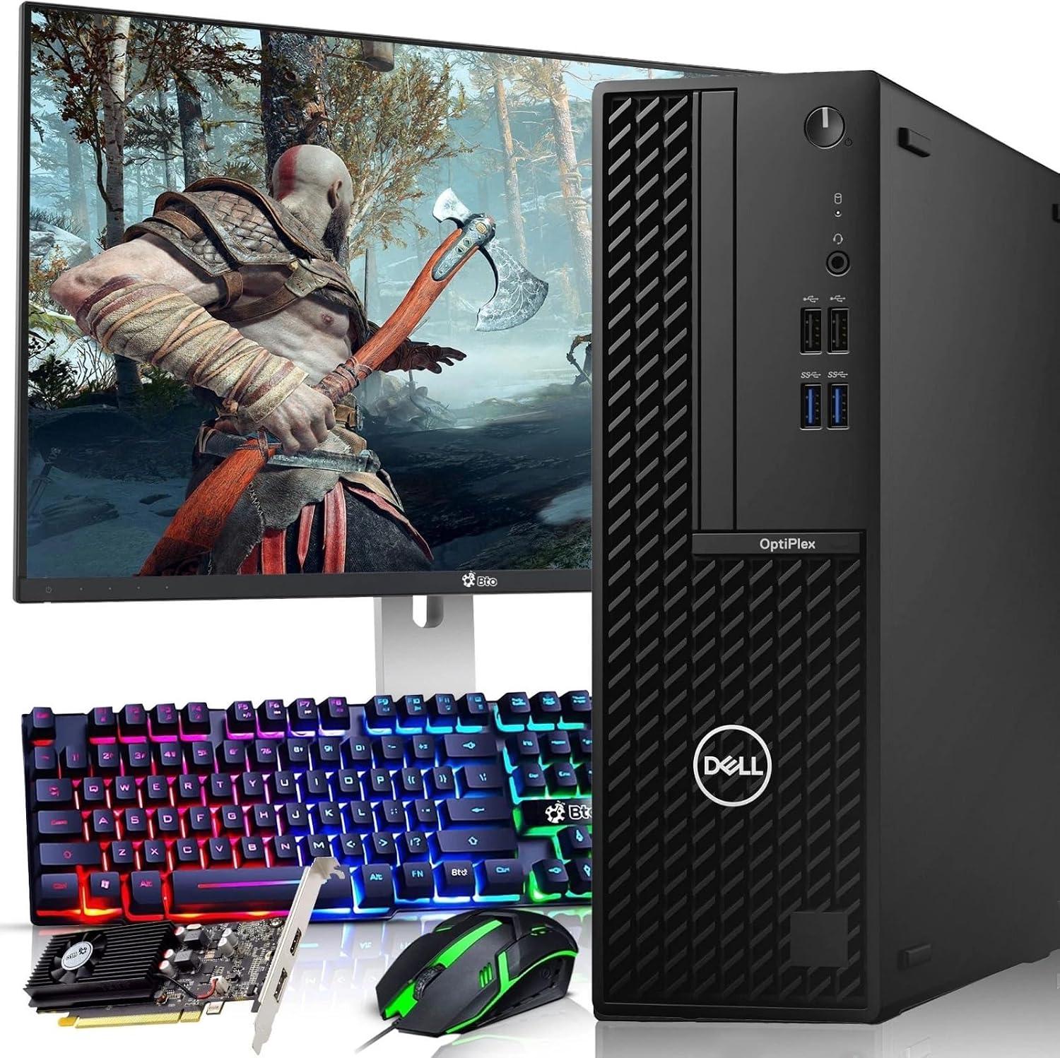Dell OptiPlex Gaming Desktop PC SFF | Intel Core i5-10500 | 16GB RAM | 256GB SSD | 1TB HDD | 22' Monitor | GeForce GT 1030 | WiFi | RGB Keyboard and Mouse | Gaming Computer | Windows 11 Pro (Renewed)