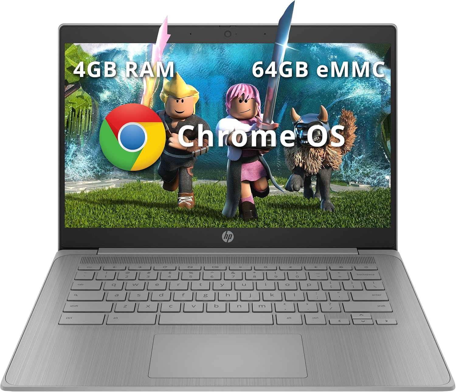 HP Chromebook 14' HD Laptop for Business & Students, Intel Celeron N4120, 4GB LPDDR4, 64GB eMMC, Intel UHD Graphics, Webcam, Long Battery Life, Chrome OS, Modern Gray (Renewed)