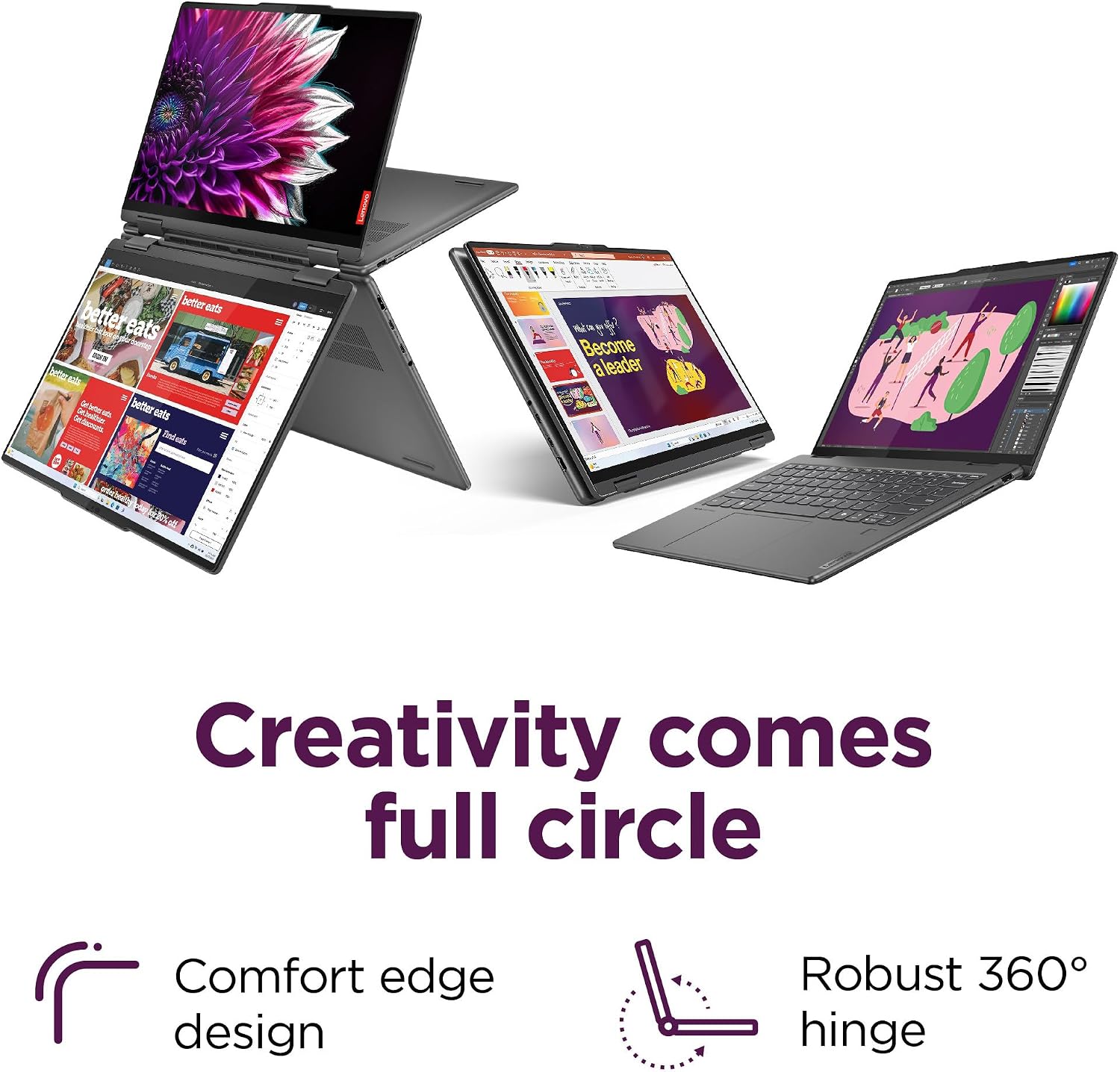 Lenovo Yoga 7 7i 2-in-1 Business Laptop (16' FHD+ Touchscreen, Intel Core Ultra 7 155U (Beat i7-1355U7), 16GB RAM, 1TB SSD, IST Pen) Backlit, Fingerprint, FHD IR Webcam, Win 11 Home w/AI Copilot, Grey