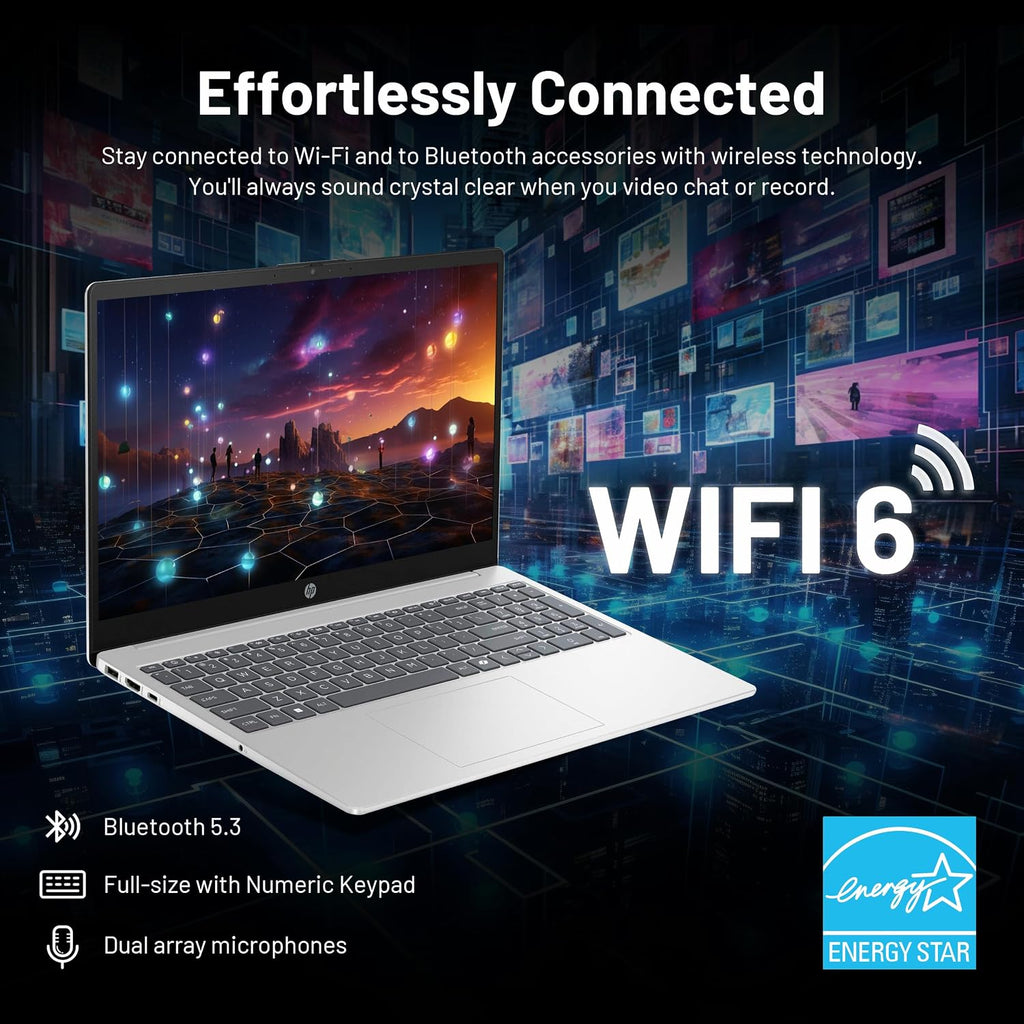 HP 15.6' FHD Touchscreen Laptop | Intel i7-1355U | Intel Iris Xe Graphics | 64GB RAM, 2.5TB Storage (2TB SSD + 512GB Docking Station Set) | Num Pad, Wi-Fi 6, Fast Charge, Windows 11 Pro | Silver
