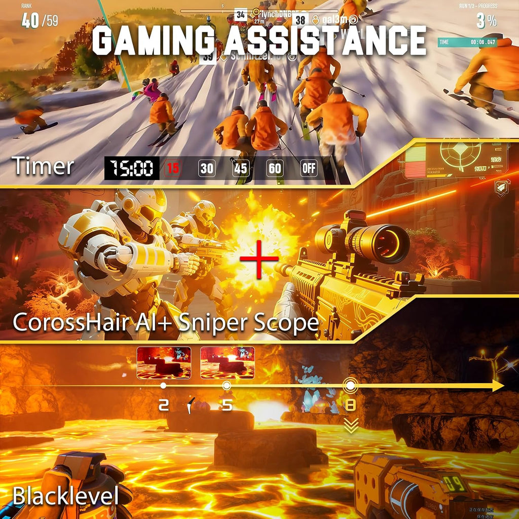 SANSUI Gaming Monitor 27 inch 1440p 200Hz 180Hz, WQHD Fast IPS 1ms Computer Monitor, FreeSync Premium | Brightness 400Nits | 130% sRGB | 10Bits | HDR | ErgoStand | VESA Mount | 2×DP 1.2 & 2×HDMI