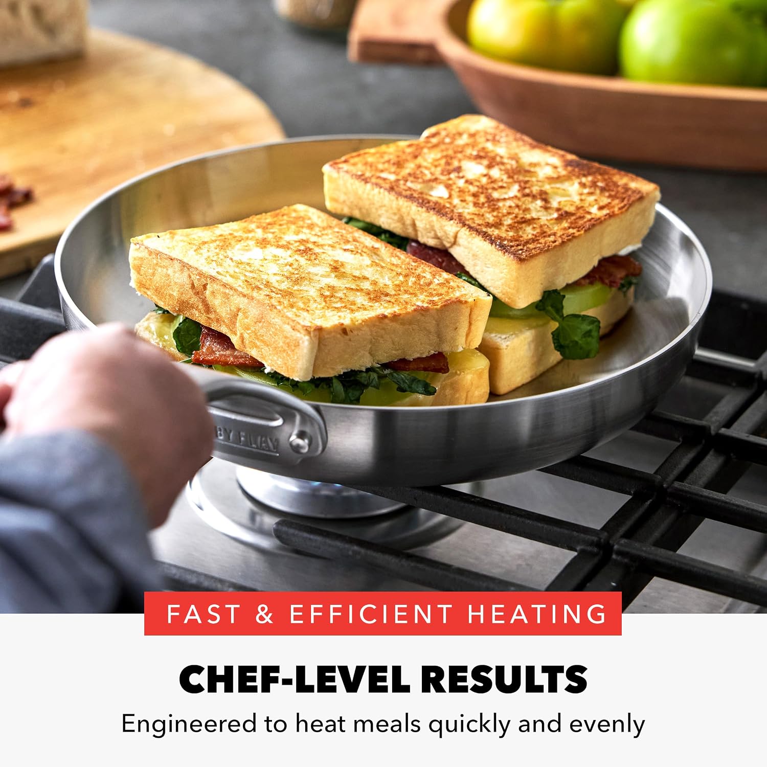 GreenPan x Bobby Flay 10 Piece Stainless Steel Cookware Set, Tri-Ply Multiclad Pots & Pans, Professional Grade, Oven & Broiler Safe to 600°F, Dishwasher Safe, Durable, Induction Compatible, Silver