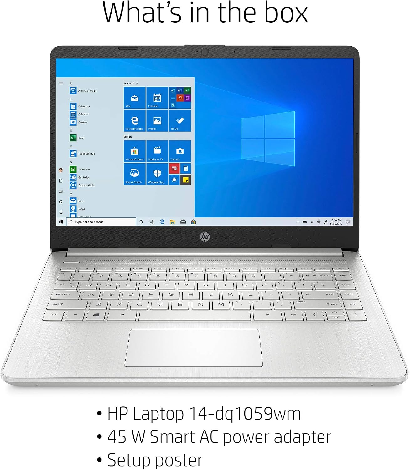 HP 14' HD Laptop, Intel Core i5-1035G1, Intel UHD Graphics, 8GB SDRAM, 256GB SSD, Natural Silver, Windows 10