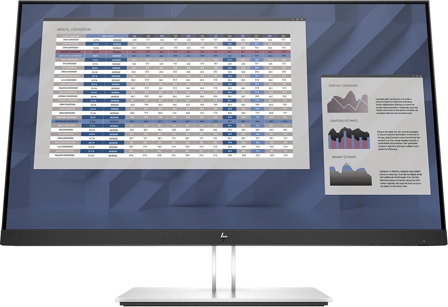 HP EliteDisplay E27 G4 27 Inch IPS LED Backlit Monitor, FHD 1920 x 1080, Blue Light Filter, HDMI, VGA, DisplayPort, Black