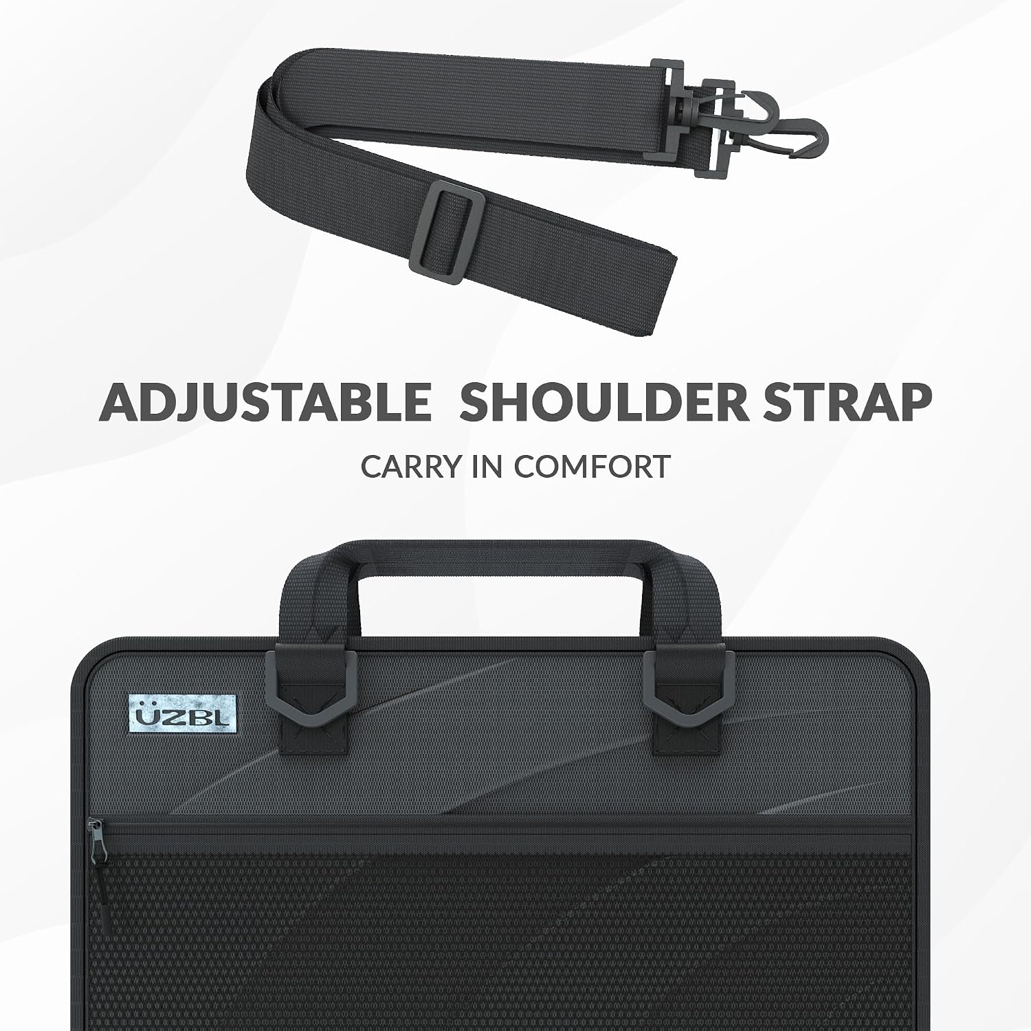 UZBL 13-14 Inch Zip Lite Always-on Chromebook Protective Hard Case with Accessory Pouch & Shoulder Strap (40 Pack)