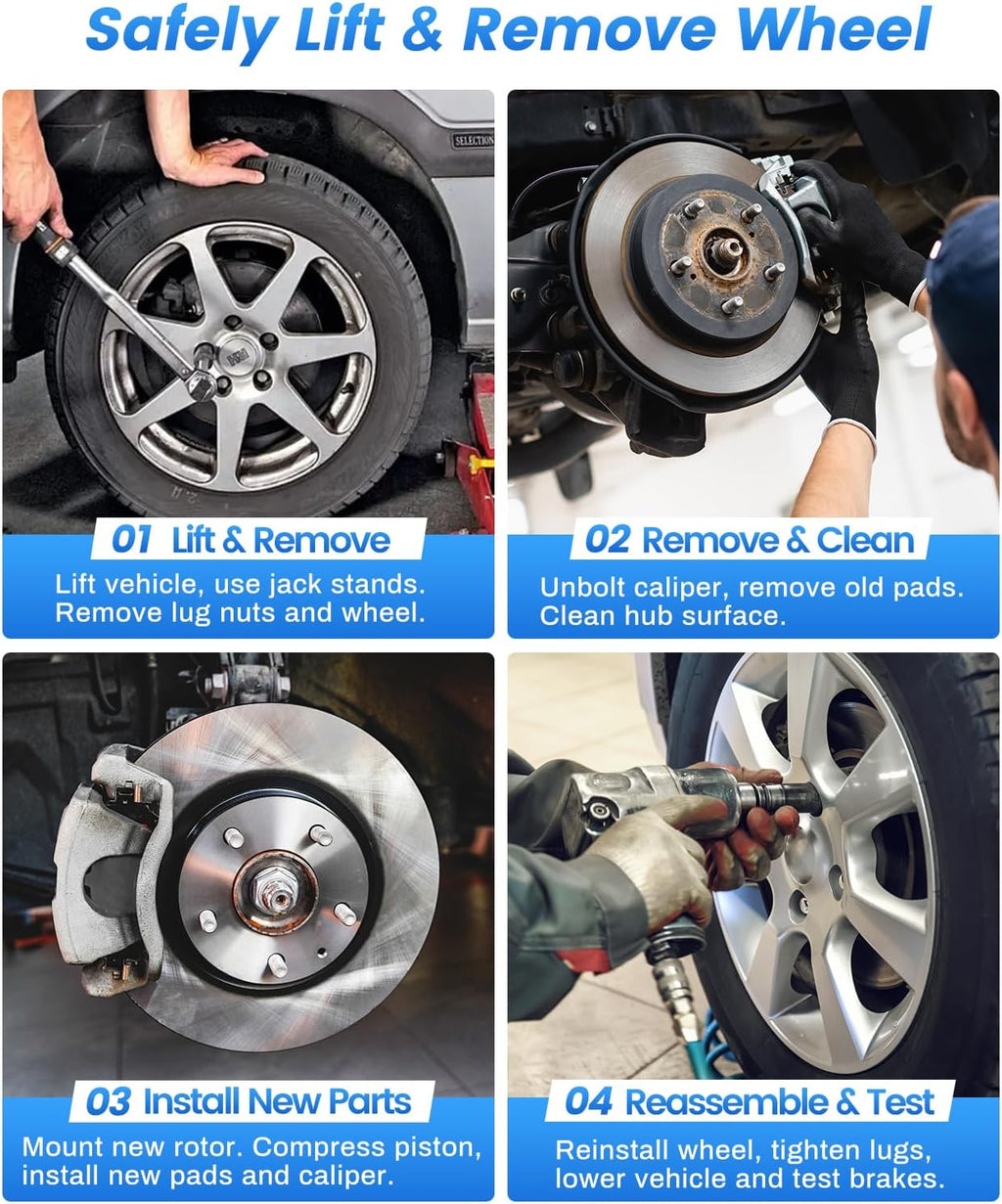 Anpulsero Rear Brake Pads and Rotors Kit Compatible with 2011-2020 Jeep Grand Cherokee, 2011-2020 Dodge Durango|Low Dust Noise Free-Drilled Slotted Brake Rotors Kit| 53061 & D1498-8698 | 329.9mm(13in)