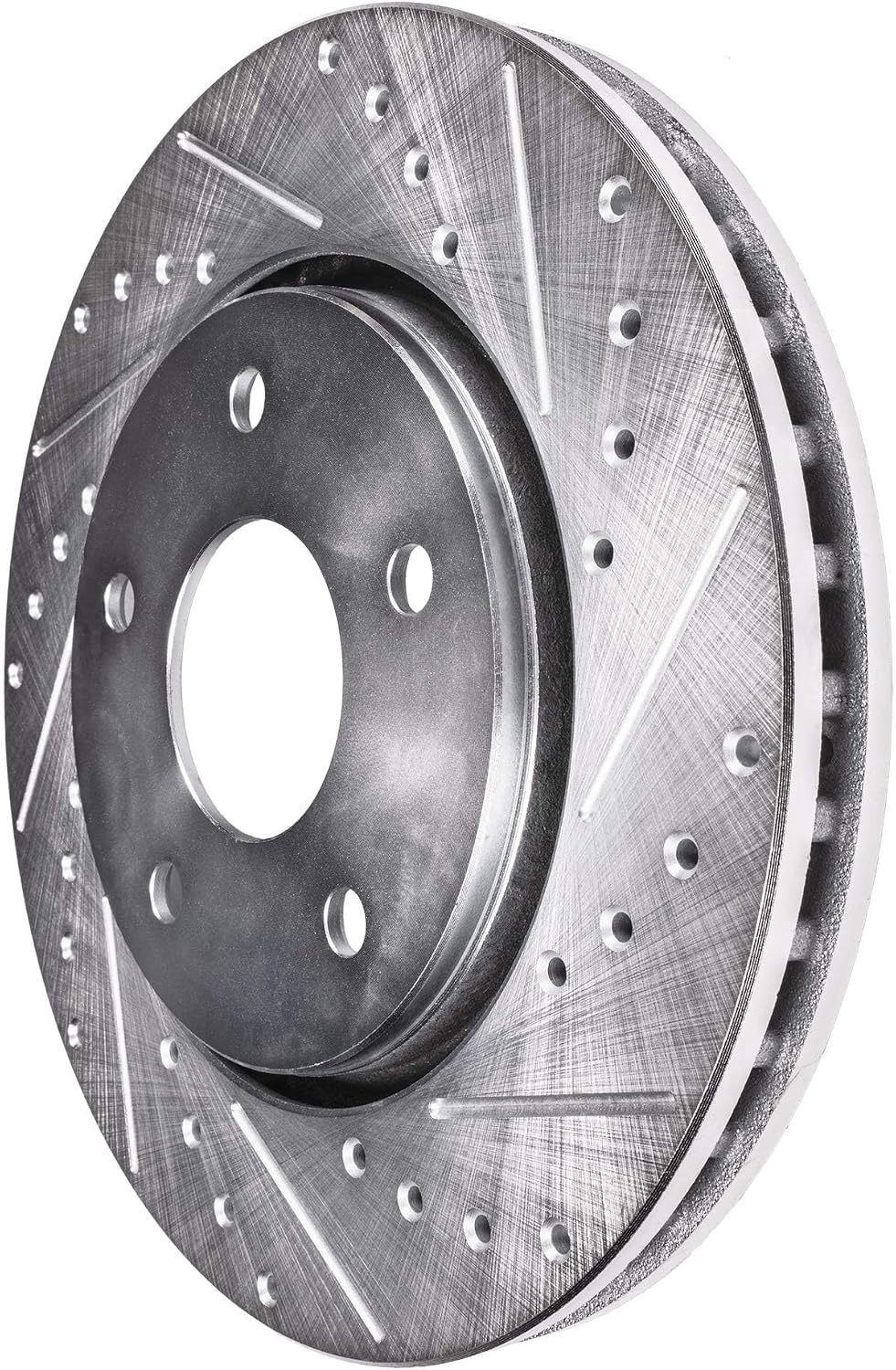 Detroit Axle - Front Brake Kit for 05-10 Honda Odyssey Drilled and Slotted Disc Brake Rotors Ceramic Brakes Pads 2005 2006 2007 2008 2009 2010 Replacement : 11.65' inch Front Rotor