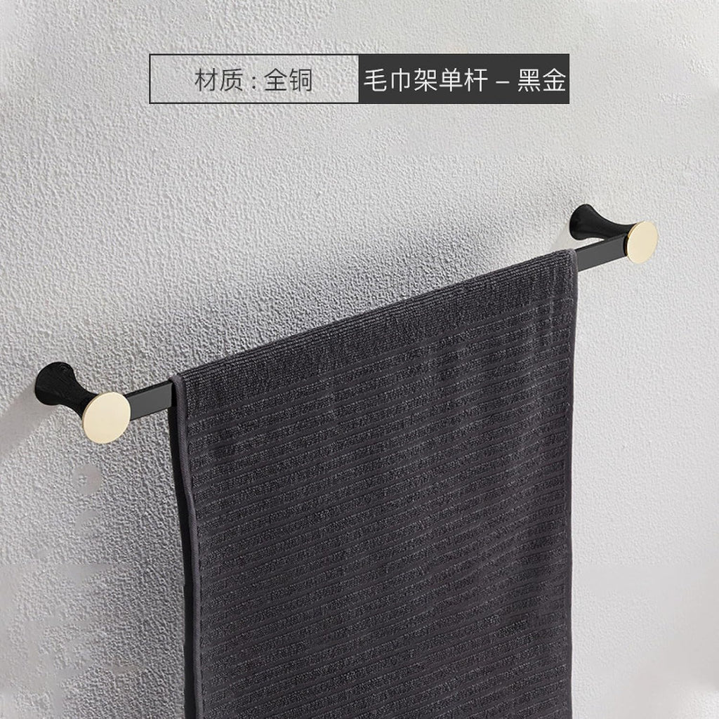 Bathroom Towel Rack Double Bath Towel Rack Towel Rod Clothes Hook, Bath Towel Holder Bright Gold
