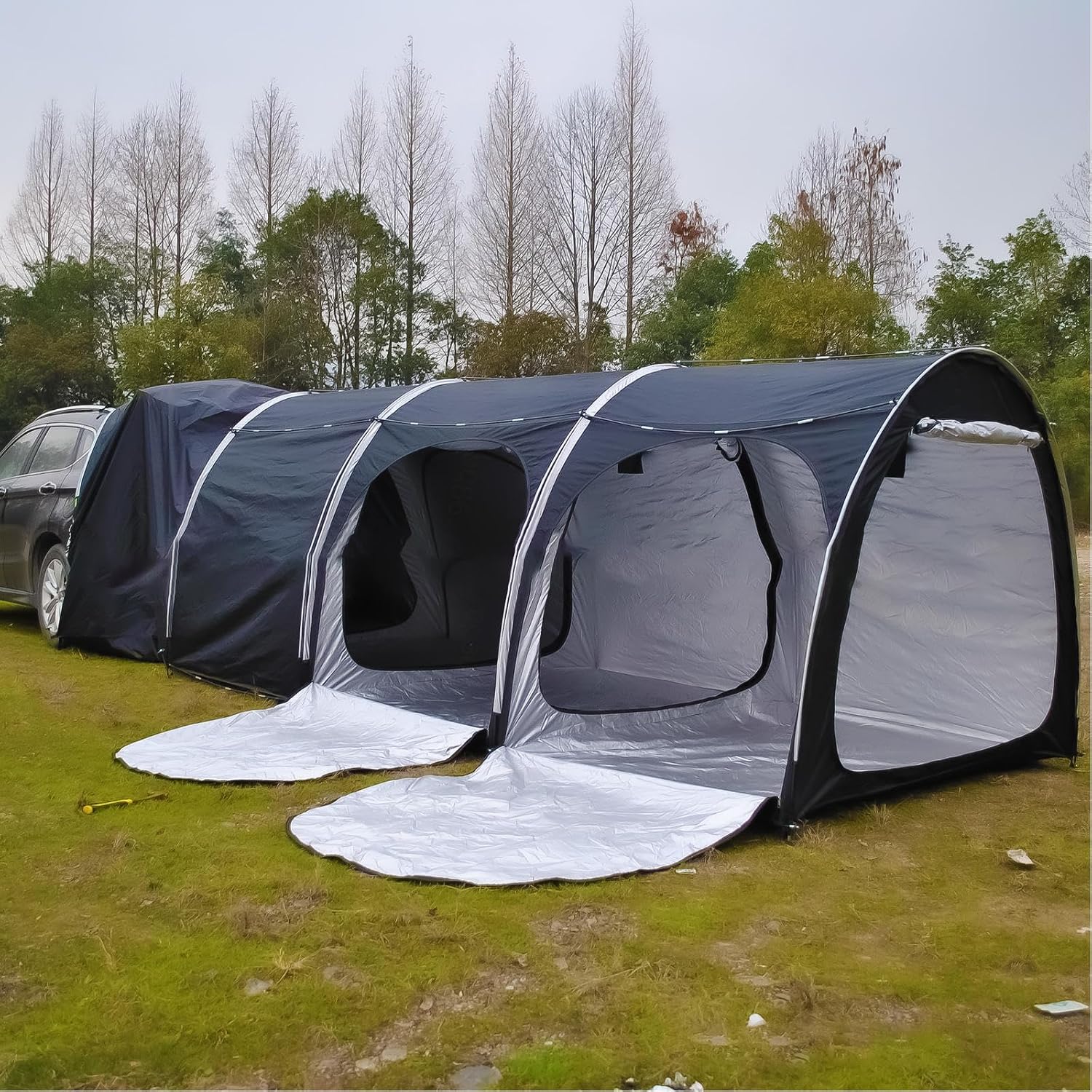 Bike Cover Bicycle Tent Can Be Spliced Outside Storage Sheds with Double Doors for 2-5 Bikes Lawn Mower Storage,Black(Purple)