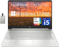 HP 15.6' FHD Laptop for Business & Students, Intel i5-1135G7, 16GB RAM, 512GB PCIe SSD, Intel Iris Xe Graphics, Num Pad, HD Camera, Wi-Fi 6, Windows 11 Pro, Silver, 32GB Hotface USB Card