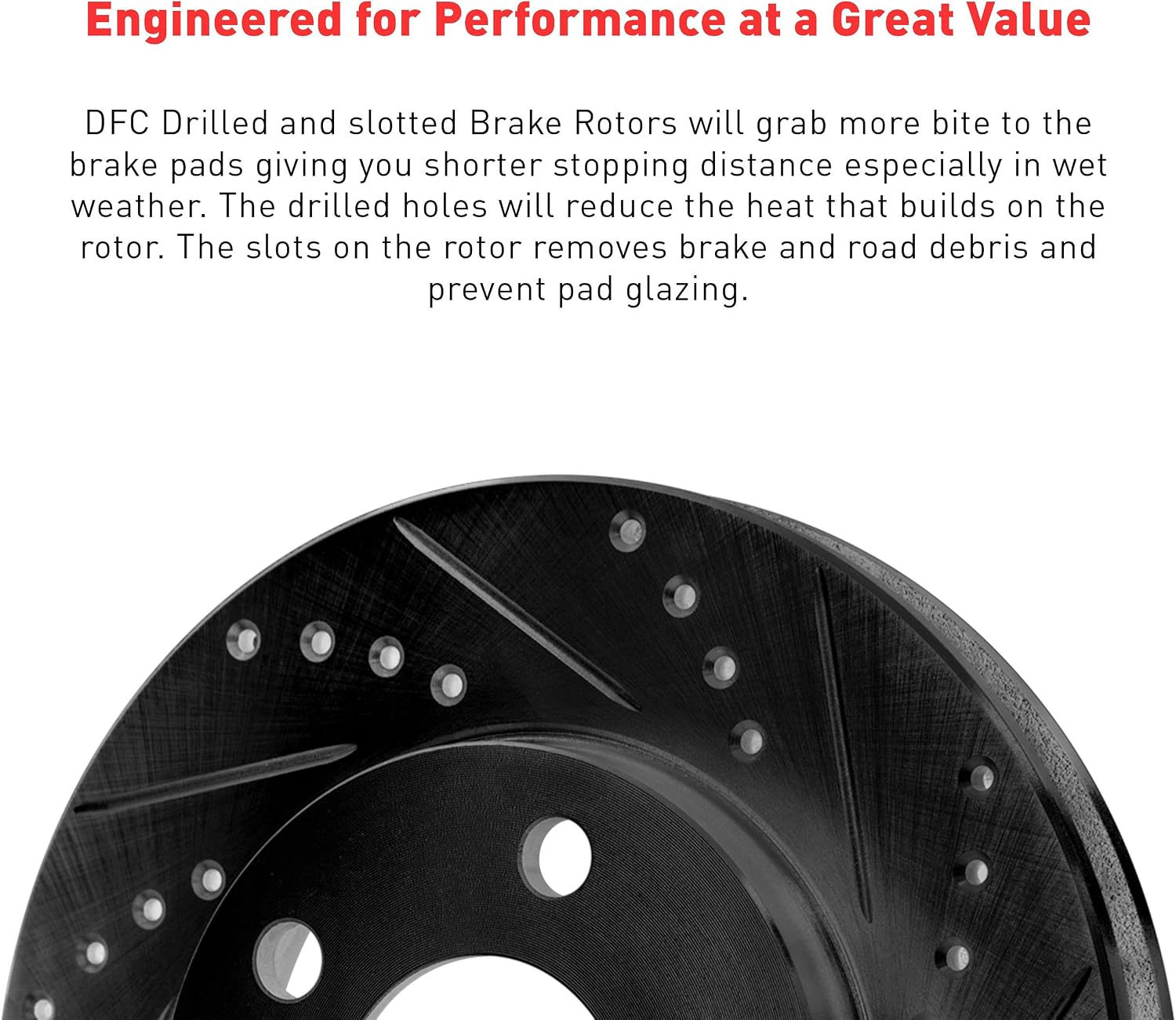 Dynamic Friction Company Front Brake Kit Fits 2001-2012 Ford Courier; 1998-2004 Ford Fiesta; 2001-2008 Ford Ka| 3000 Ceramic Brake Pads and Drilled Slotted Brake Rotors| 9.4' Front