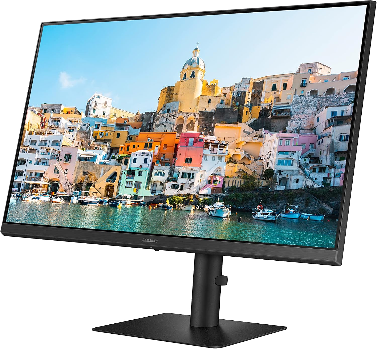 SAMSUNG S40A Series 24-Inch FHD 1080p Computer Monitor, 75Hz, IPS Panel, HDMI, DisplayPort, USB-C, Height Adjustable Stand, 3 Yr WRNTY (LS24A400UJNXZA),Black