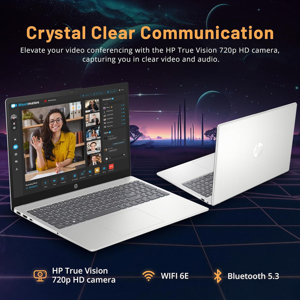 HP 15.6'' FHD IPS Touchscreen Laptop, Intel i7-1255U, 32GB DDR4 RAM, 2.28TB Storage(2TB SSD+288GB Docking Station Set), Intel Iris Xe Graphics, Wi-Fi 6E, Number Pad, Windows 11 Pro, Silver