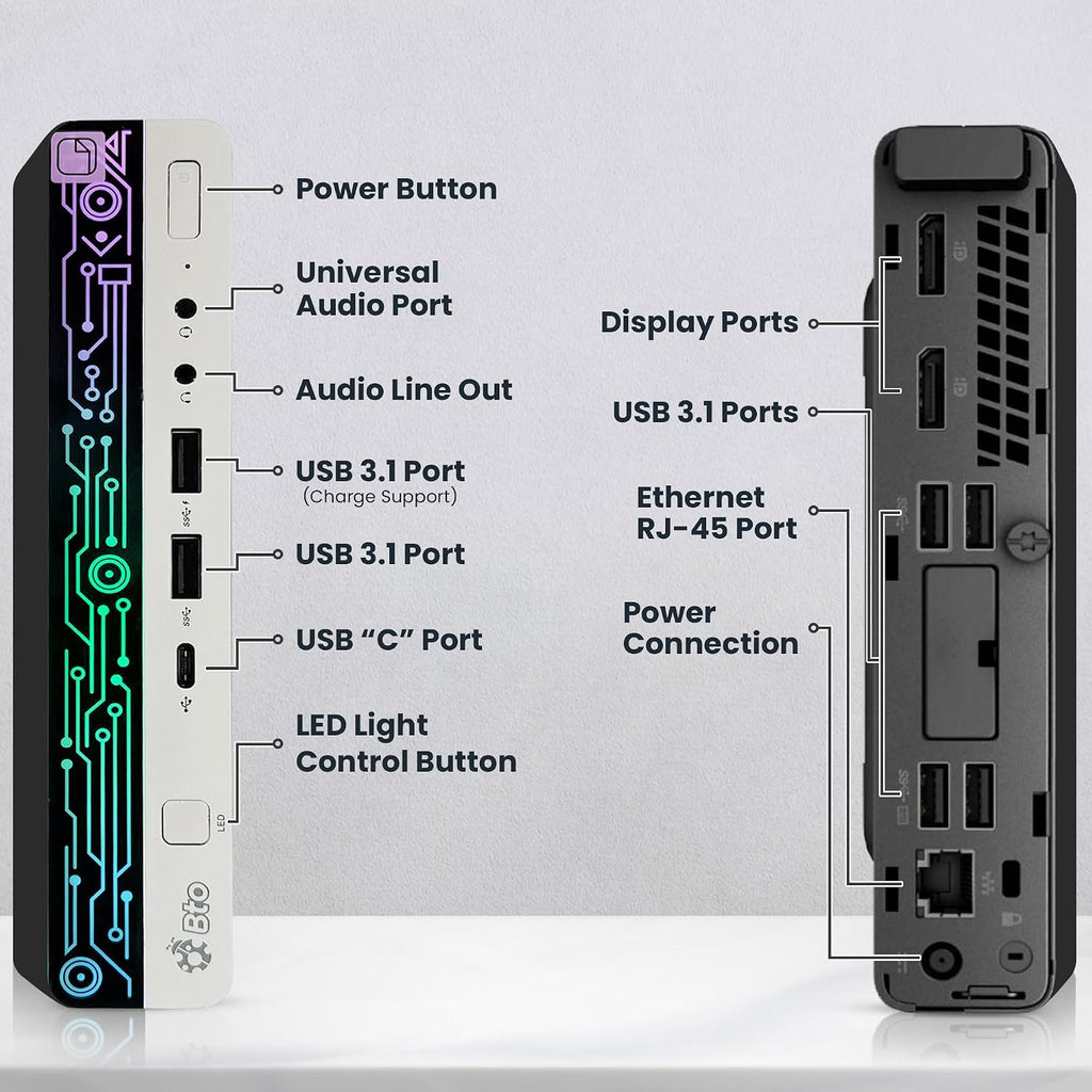 BTO HP RGB G4 Mini PC - Intel Core i5-8th Gen Upto 3.50Ghz | 32GB DDR4 Ram | 1TB NVMe SSD | New Dual FHD 24-inch Monitors | Windows 11 Pro | RGB Keyboard Set | Micro pc Home/Office (Renewed)