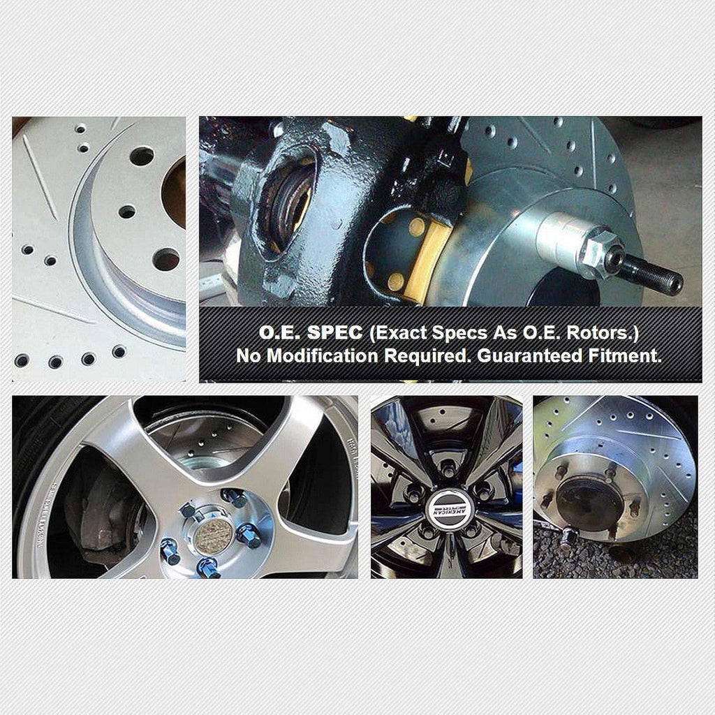 PowerSport Front Rear Brakes and Rotors Kit |Front Rear Brake Pads| Brake Rotors and Pads| Ceramic Brake Pads and Rotors |fits 2016-2017 Honda Accord