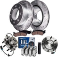 Detroit Axle - Front Wheel Bearing Hub Brake Kit for Chevy Silverado GMC Sierra 1500 2500 3500 HD Suburban Avalanche Yukon XL 2500 Hummer H2, Brake Rotors Wheel Hub Brake Pads Lug Nuts