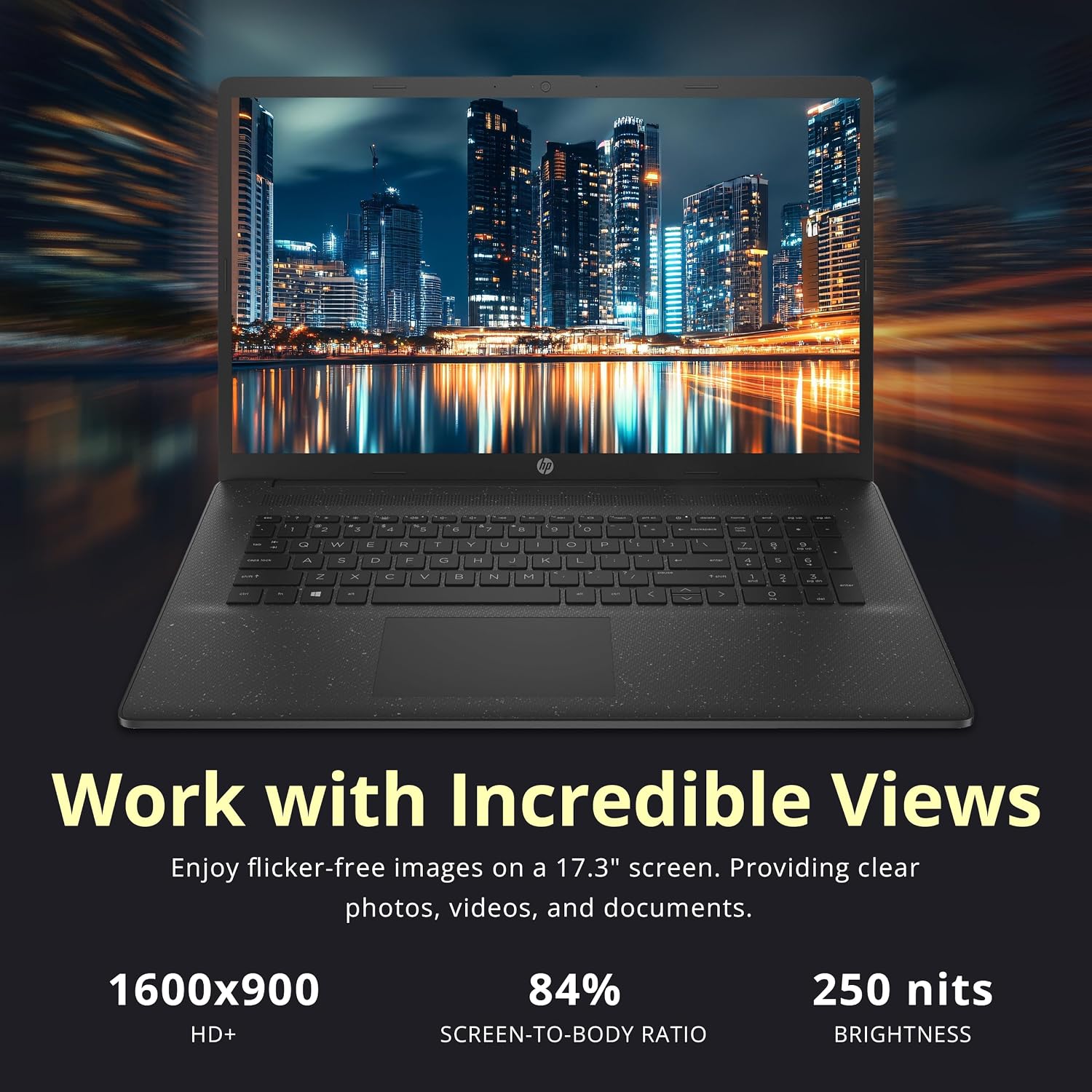 HP 17.3' HD+ Business Laptop, Intel Core i7-1255U, 16GB RAM, 1.28TB Storage (1TB SSD+288GB Docking Station Set), ‎Iris Xe Graphics, Full Size Keyboard, 720p HD Camera, Wi-Fi, Win 11 Home, Black