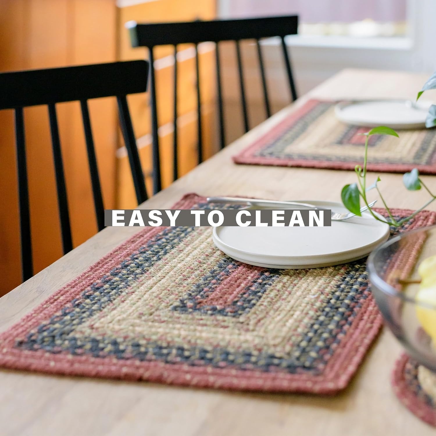 Homespice Highland Dining Placemats, Warm Cabin and Country Decor, Set of 6, Multicolor - 13x19 Rectangle Table Mats - Vibrant Colors, Durable, Easy to Clean and Protects Furniture
