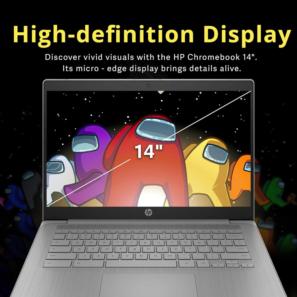 HP 14' HD Chromebook, Intel Celeron N4500, 4GB RAM, 64GB eMMC, Intel UHD Graphics, 720p Webcam, Wi-Fi 6, Fast Charge, Chrome OS, Gray (Renewed)