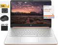HP New 14' HD Ultra Light Thin Laptop, Quad-Core Intel Celeron Processor, 8GB RAM, 192GB (64GB eMMC+ 128GB Card), Wi-Fi, Upto 11 Hours, Windows 11 S + 1 Year Office 365+HubxcelAccessory, Rose Gold