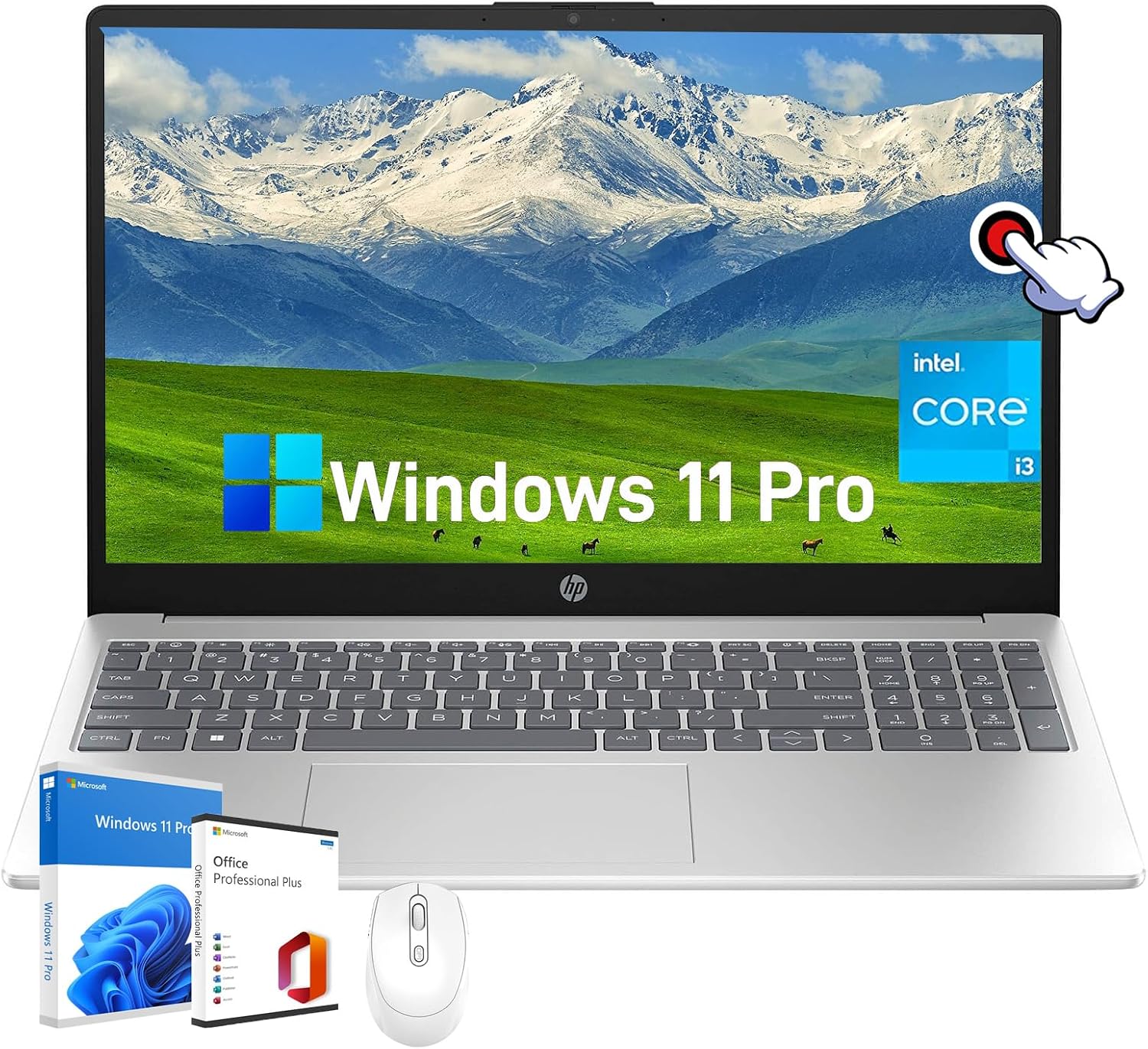 HP Laptop for Business and Student - 15.6' Touch Display, Intel 6-Core i3-1215U, 32GB RAM, 1TB SSD, Intel UHD GPU, HD Webcam, WiFi, Long Battery Life, HDMI, Win 11 Pro