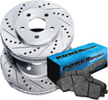PowerSport Front Brakes and Rotors Kit |Front Brake Pads| Brake Rotors and Pads| Ceramic Brake Pads and Rotors |fits 1997-2002 Subaru Forester, Impreza, Legacy, Outback