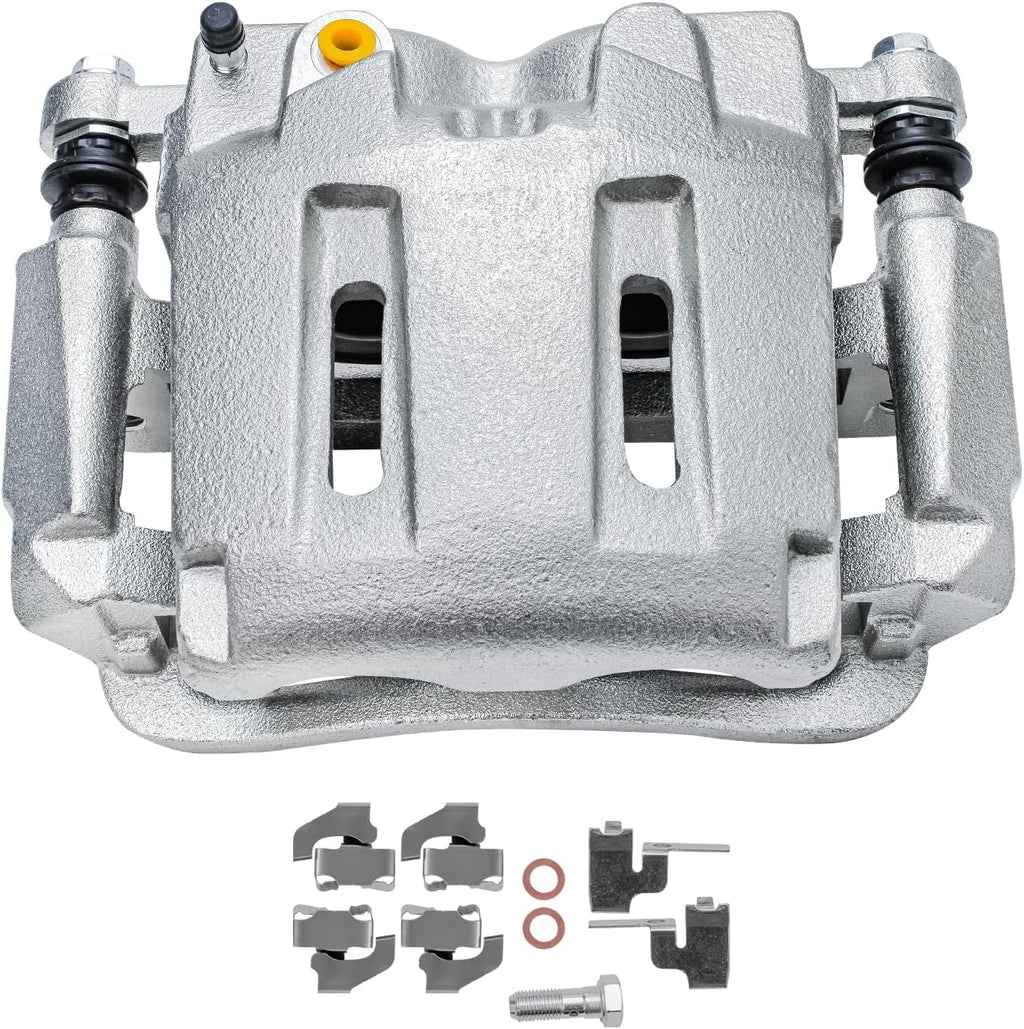 Detroit Axle - Front 2pc Brake Calipers for 05-12 Ford F-250 F-350 Super Duty, 2 Disc Brake Calipers with Bracket 2005 2006 2007 2008 2009 2010 2011 2012 Replacement